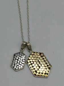Dog tags necklace - two tone reversible
