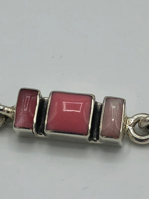 Mosaic Sterling Silver Links Bracelet - Rose Color