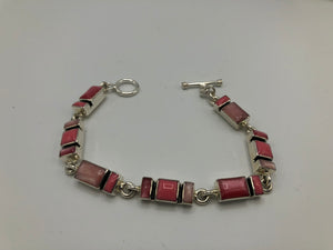 Mosaic Sterling Silver Links Bracelet - Rose Color