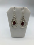 Teardrop with Hanging Stone Sterling Silver Earring