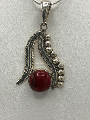 Sterling Silver red jasper pendant