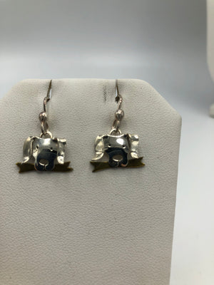 Sterling silver dog with bone earrings