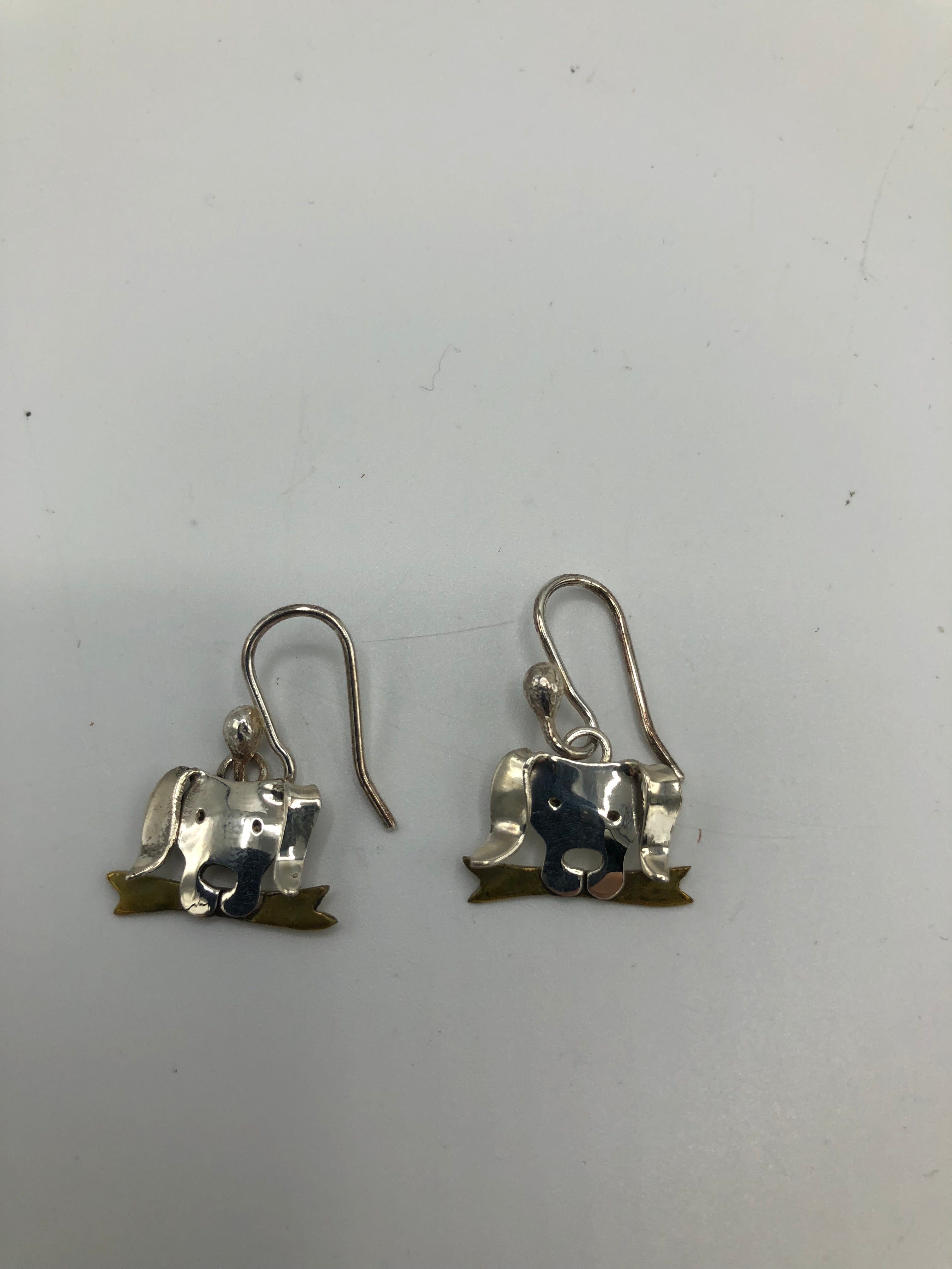 Sterling silver dog with bone earrings