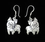 French Bull Dog earrings in Sterling Silver