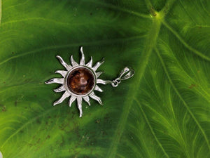 Baltic Amber large sun pendant