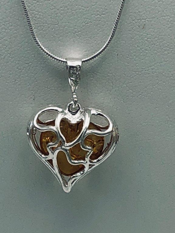 Baltic Amber Heart pendant