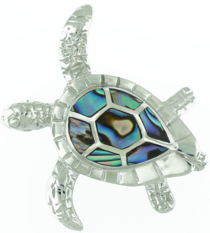 Sea Turtle - Abalone Pendant