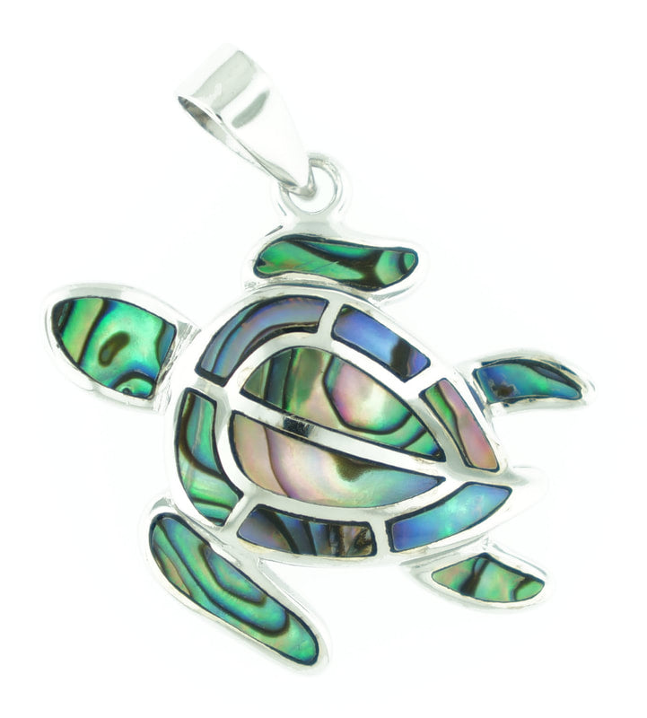 Sea Turtle - Abalone - Pendant